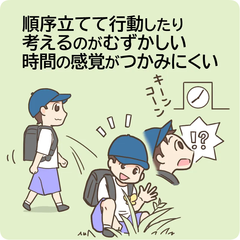 順序立てて行動したり考えるのがむずかしい