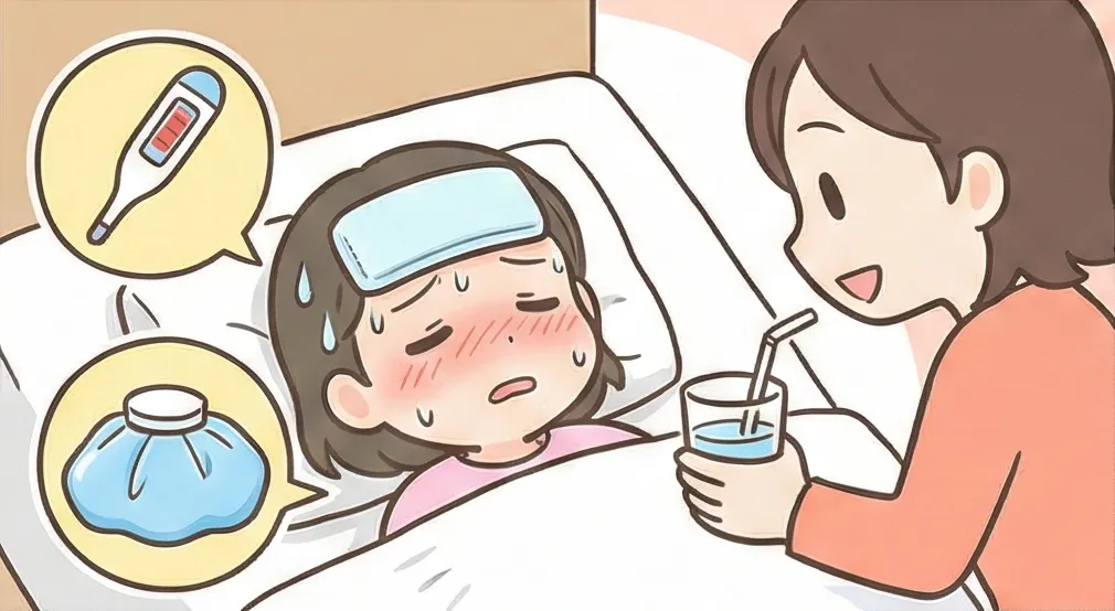 発熱時のホームケアの様子