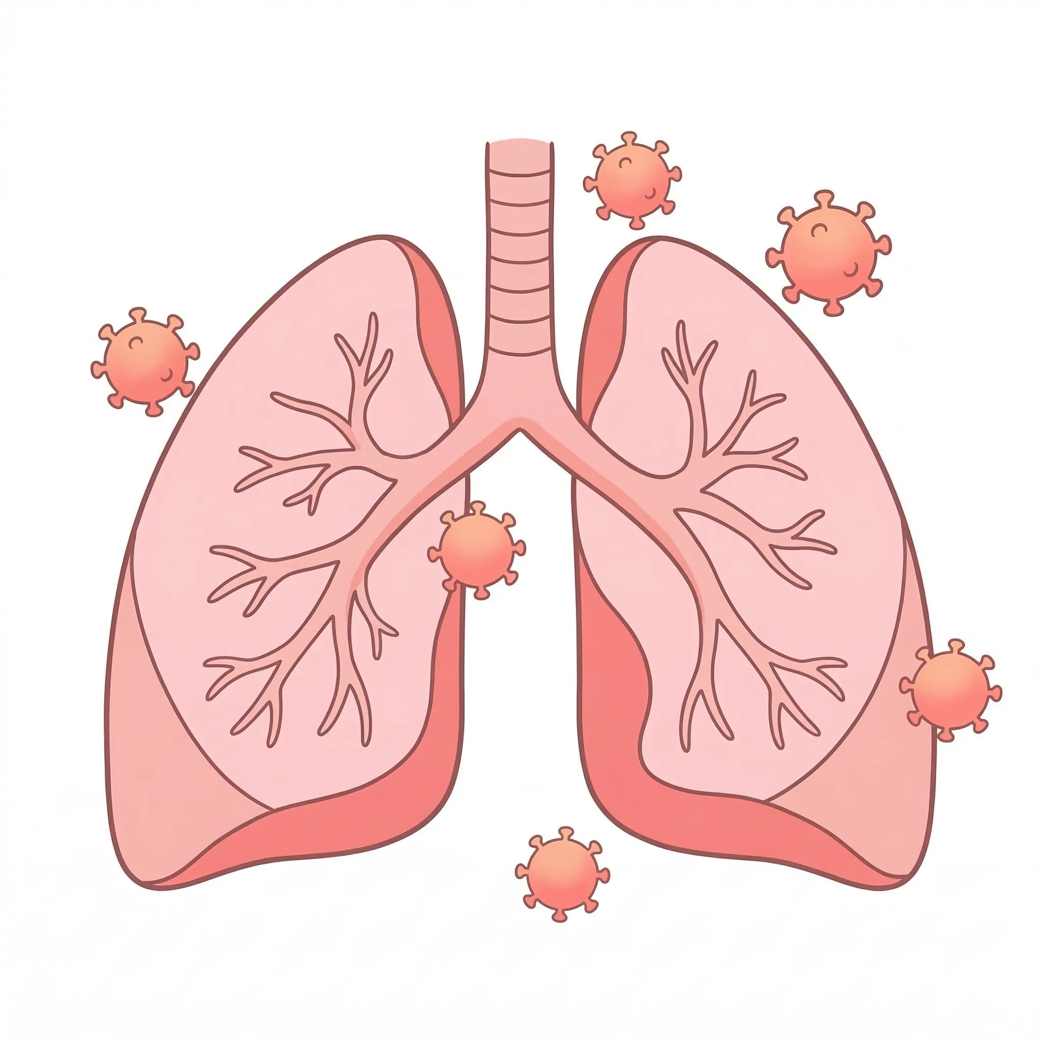 RSウイルスが肺に感染するイメージ